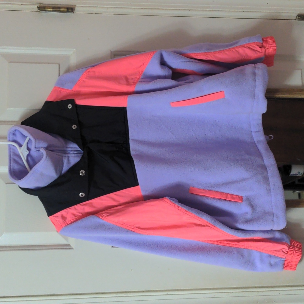 Half zip Pullover, Neon 80s style Jacket